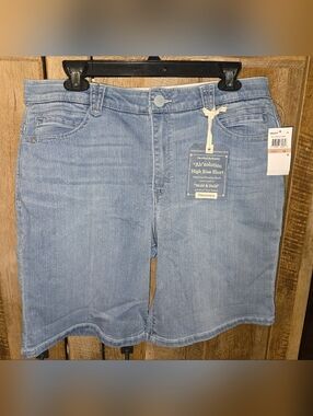 Democracy Light Blue High-Rise Denim Jean Shorts Size 12